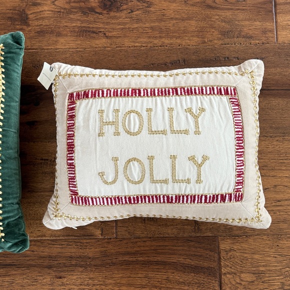 Anthropologie HOLLY JOLLY & UP TO SNOW GOOD  Pillow PILLOWS - Picture 4 of 9